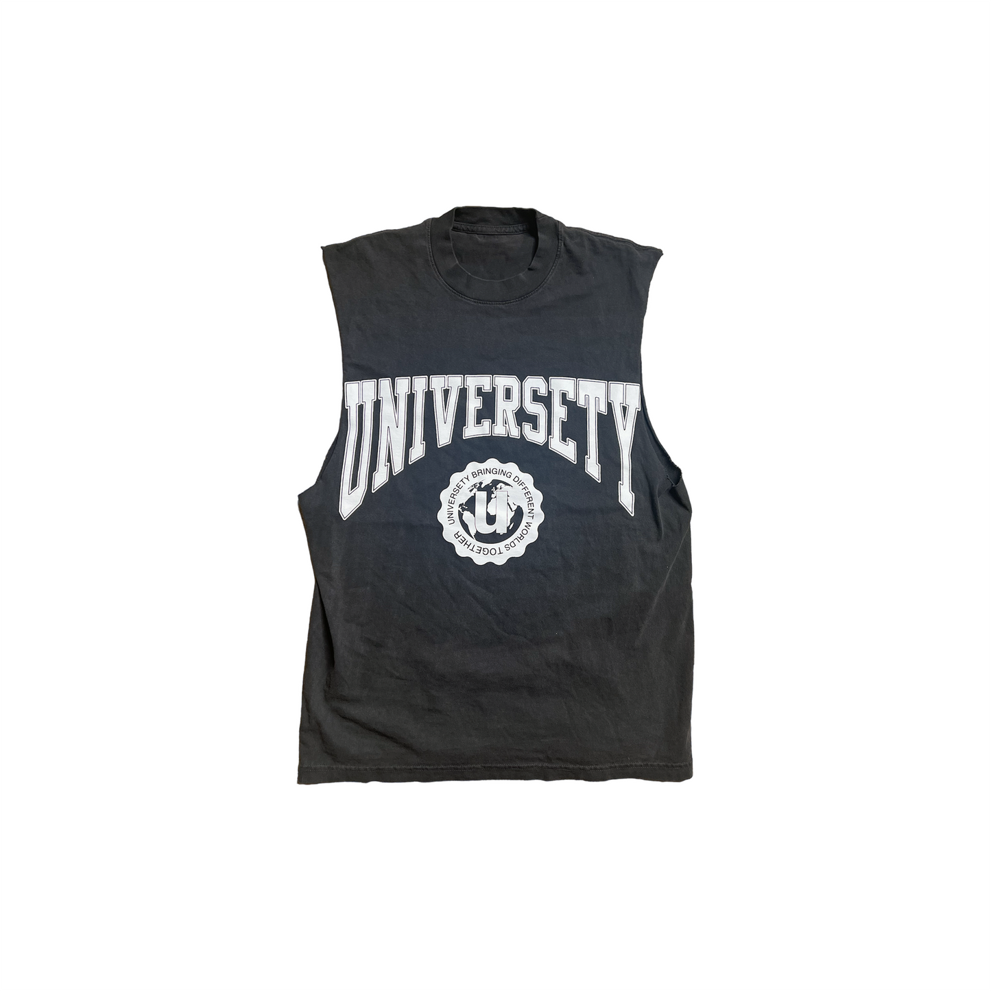 Sleeveless Universety Gym Tank(Vintage Black)